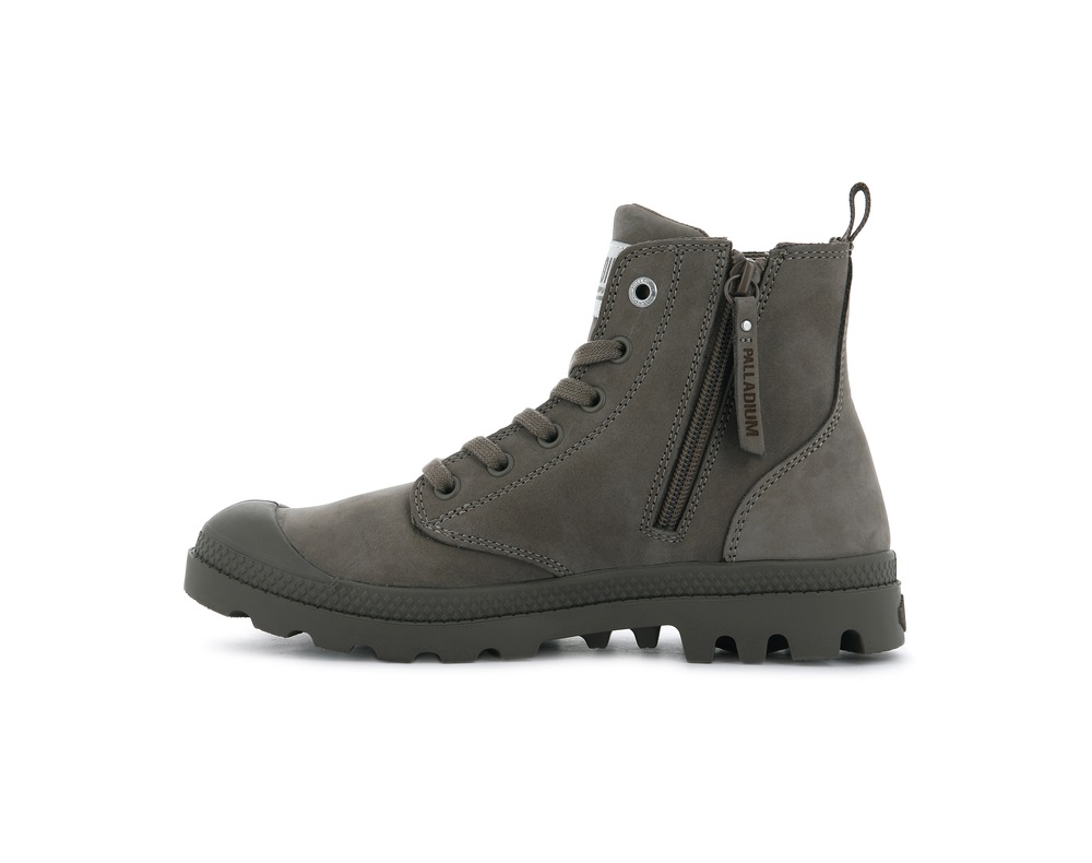 Botas Palladium PAMPA HI ZIP NUBUCK Mujer Taupe | Costa Rica-08135